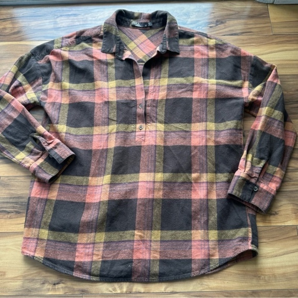 Prana plaid pop over flannel M